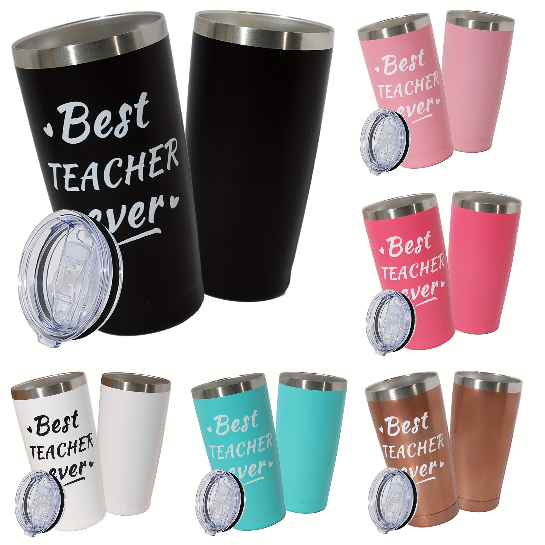 Teacher Tumbler - Best Teacher Ever Travel Coffee Mug Appreciation Gift For  Teachers - Stainless Steel Tumblers Awesome Gifts For Birthday, Christmas,  Graduation Day, Back To School - Temu