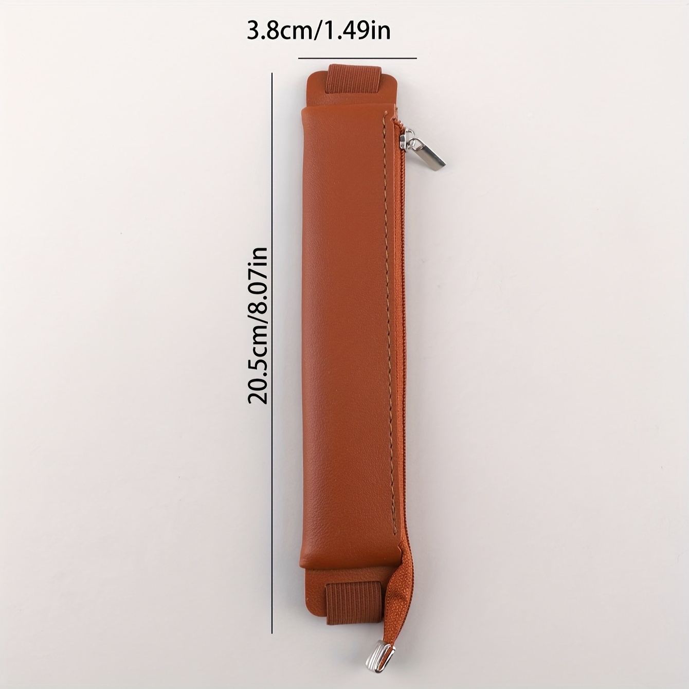 Pu Leather Pencil Pouch Vintage Simple Back Strap Pencil - Temu