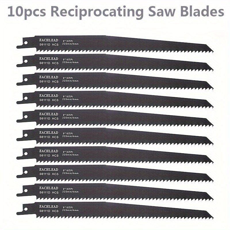 

10pcs Reciprocating Saw Blade, 6tpi, S6111d, Power Tool Accessories