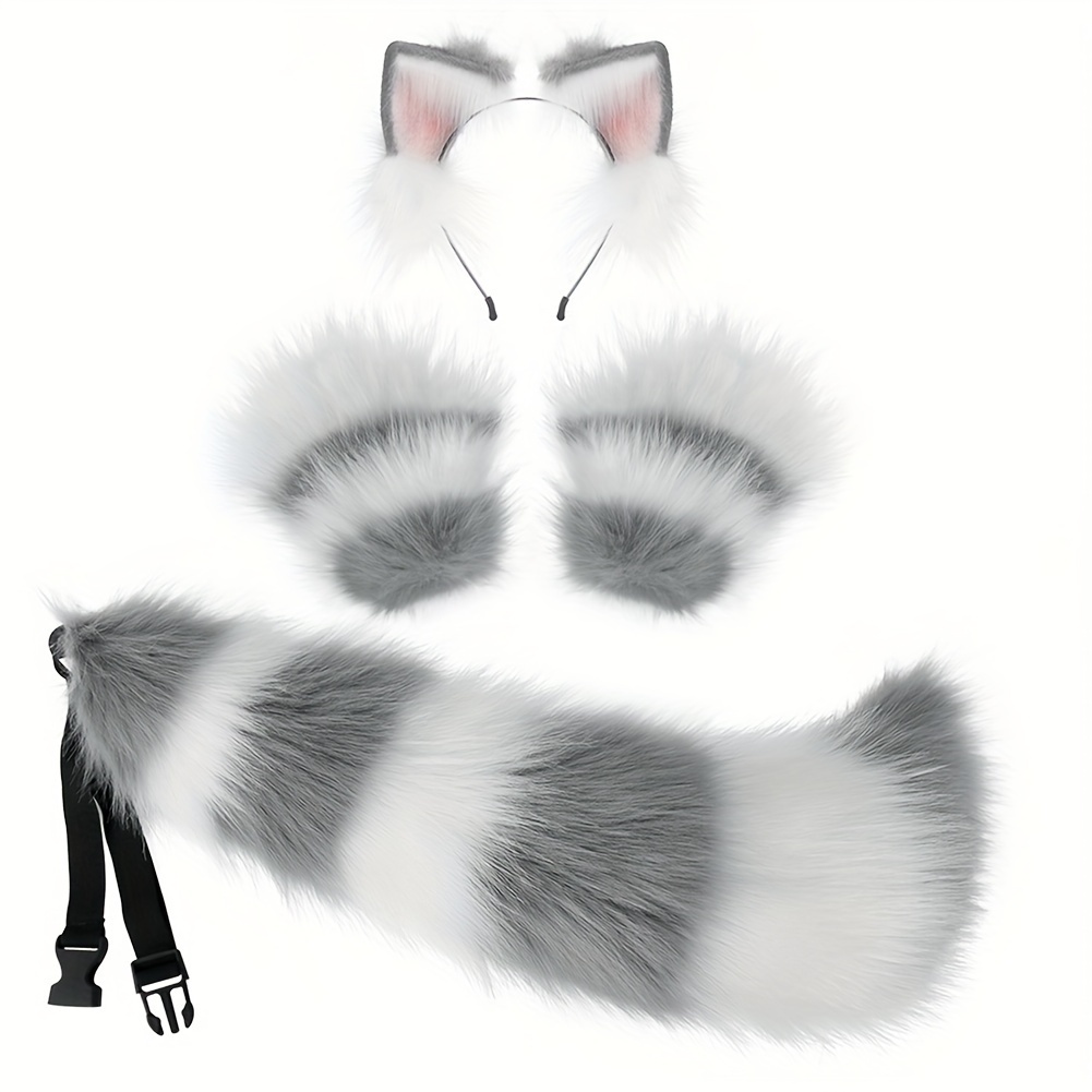 Argola de cabelo de orelha de gato de Halloween - acessórios de cabelo de  orelha de animal de pelúcia fofa - fantasia de cosplay adereços para fotos