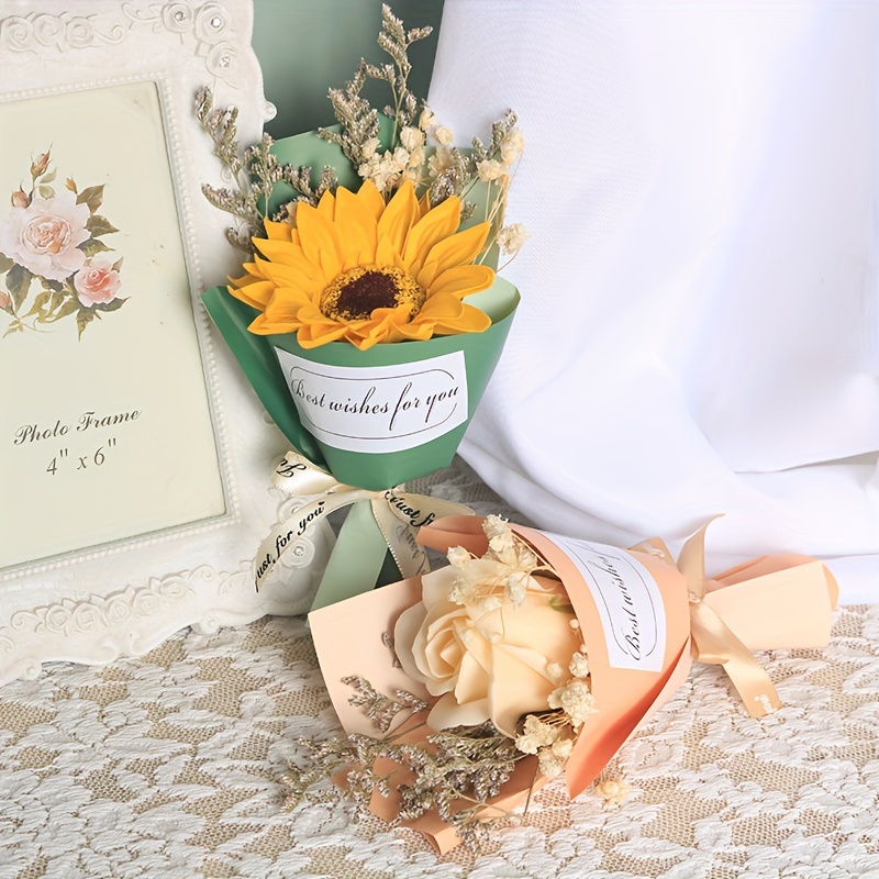 Simulazione di sapone Bouquet di girasole regalo festa dell'insegnante  festa della mamma fiore eterno matrimonio