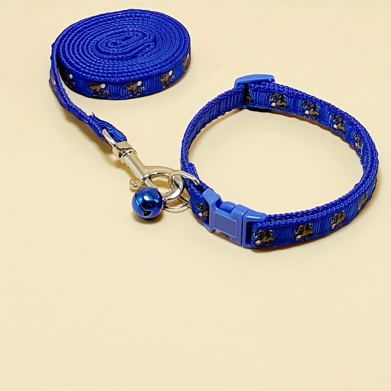 Blue Little Mouse Print Pet Collar Leash Small Rabbit - Temu Australia