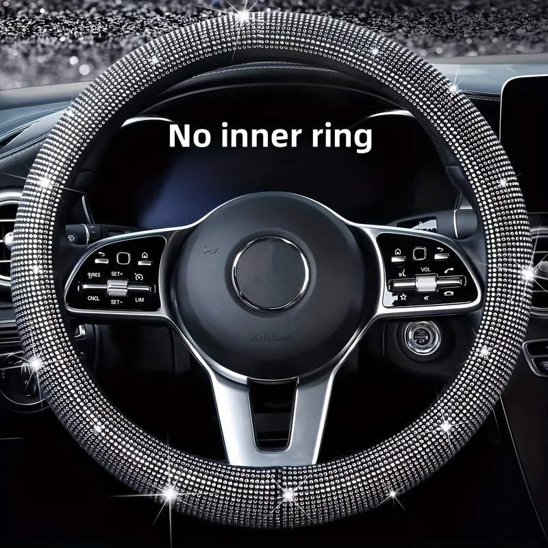 

Car Steering Wheel Cover With Artificial Diamonds, Elastic, No Inner Ring Car Interior, Universal Artificial Diamond Handle Set