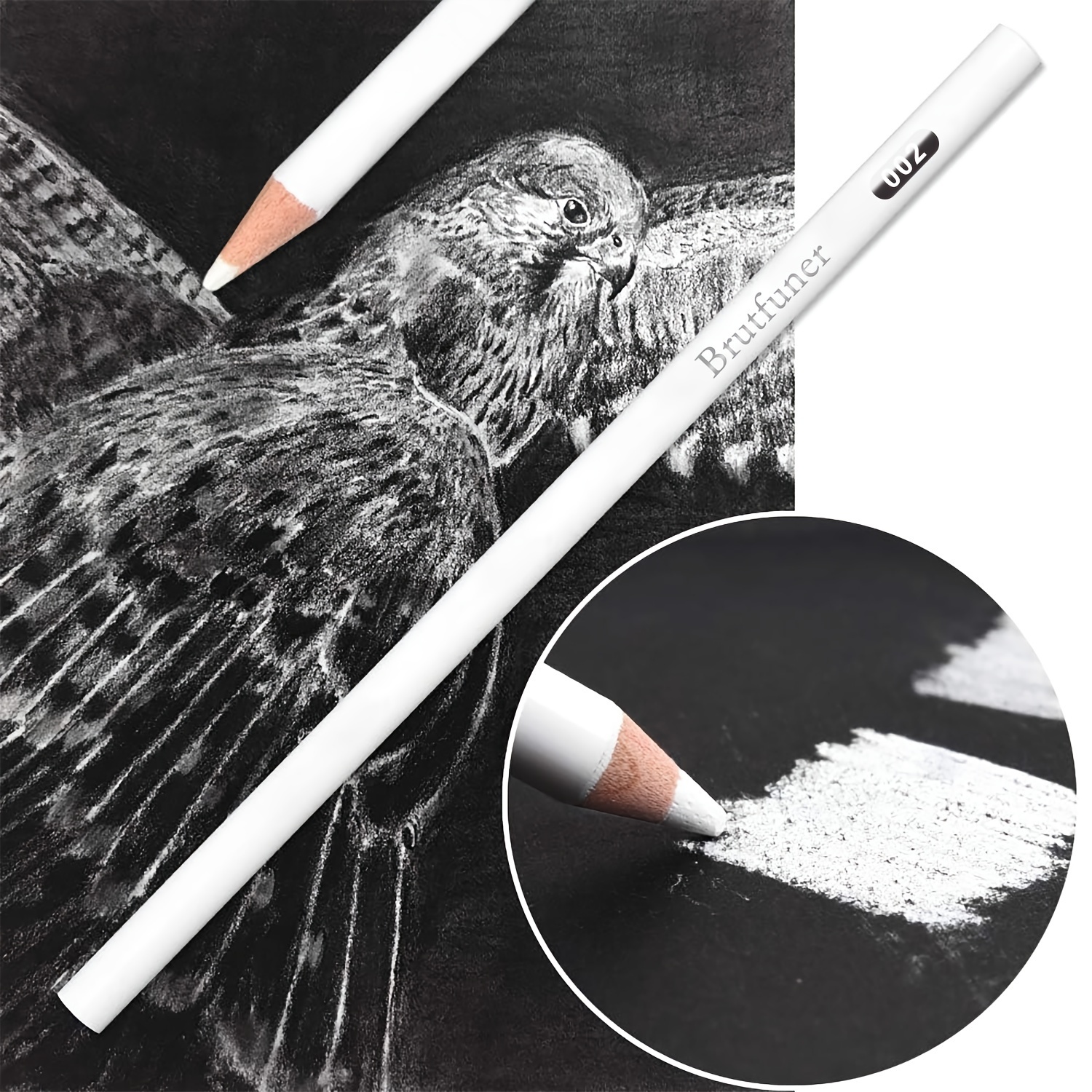 6Pcs drawing pencils for sketching sketch pad charcoal white pencils