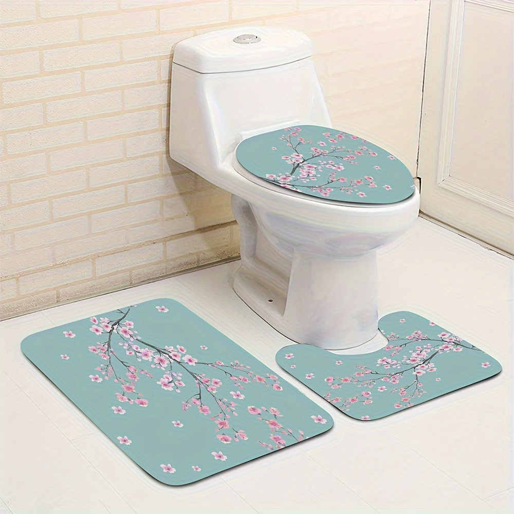 Household Bathroom Non-slip Mat Bathing Waterproof PVC Floor Mat for Bathtub  Toilet 