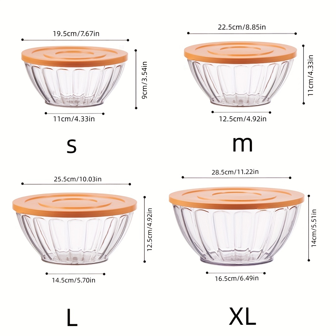 Round Transparent Fresh-keeping Boxes, Salad Bowl With Lid, Large Mixing  Bowl, Picnic Box, For Office Work School Picnic Beach - Temu