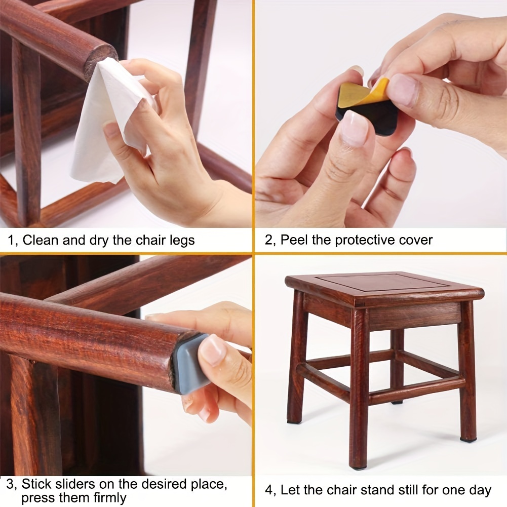 Square Adhesive Furniture Sliders Chair Glides Mover Slide - Temu