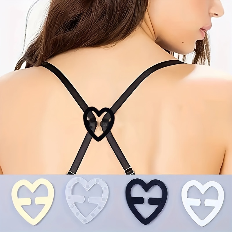 2pairs/Set Transparent Heart & Triangle Shaped Bra Straps, Mix Style, Metal  Hook, Invisible & Traceless Thin Shoulder Strap For Bra, Lingerie, Off  Shoulder Straps