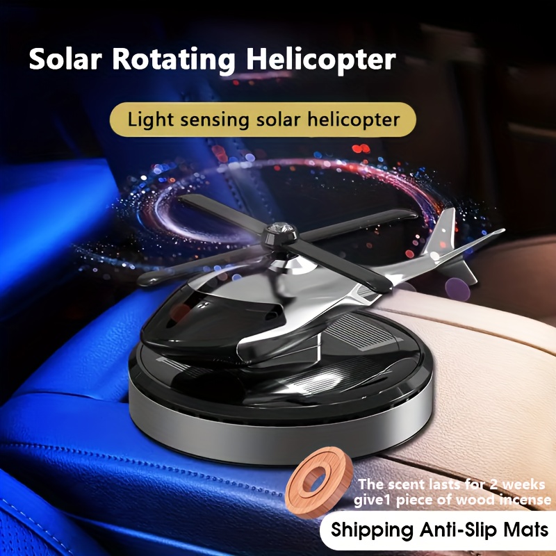 Solar Rotating Helicopter Design Car Air Freshener Car - Temu