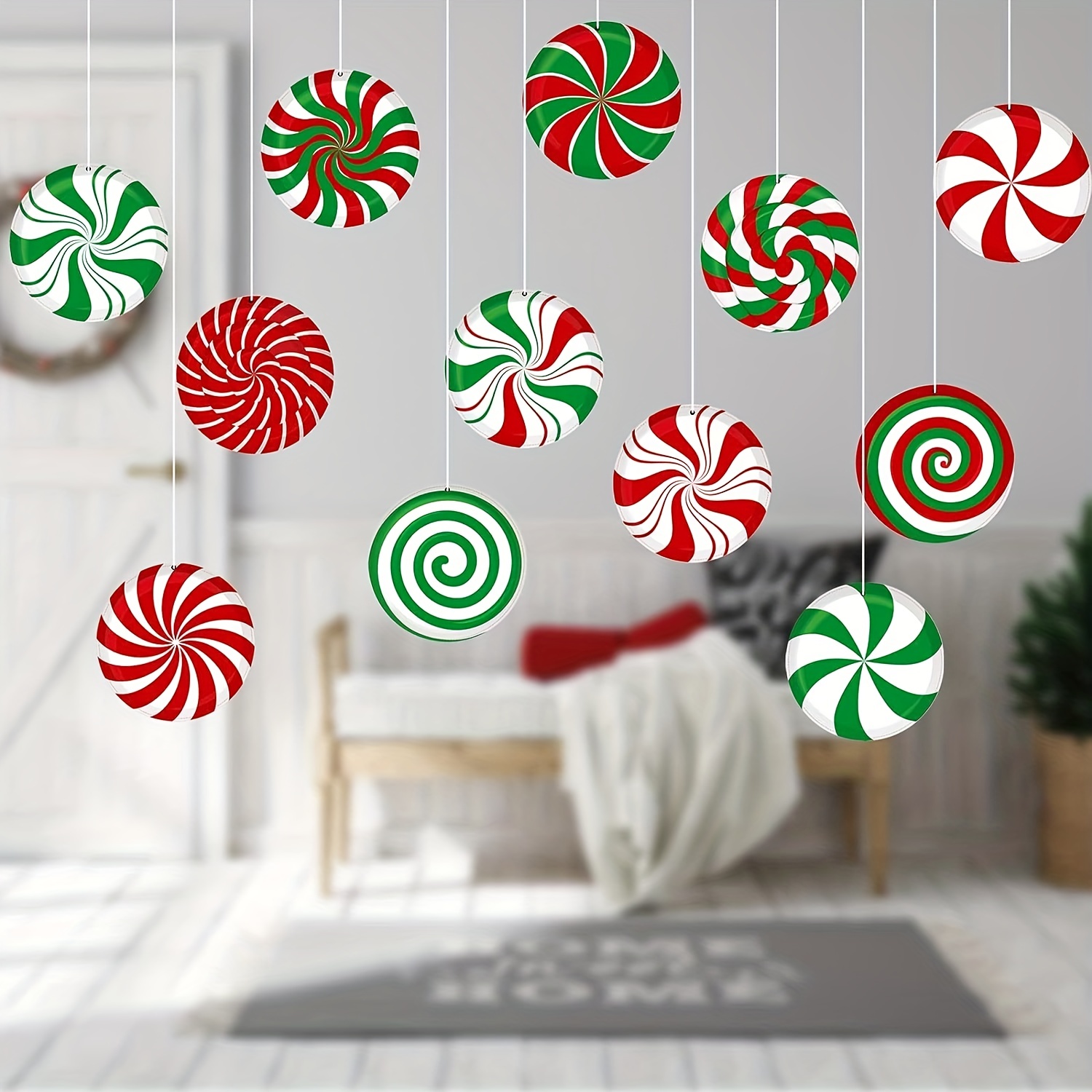 1 set 32 pcs christmas decoration arrangement candy hanging ornament charms holiday decoration hanging tag hanging christmas tree indoor outdoor house yard christmas supplies details 8