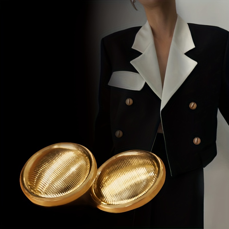  SCDZS 10 botones dorados de metal para abrigo, ropa de traje,  cierre de traje chapado de metal, suministros de costura (color A, tamaño:  0.709 in) : Arte y Manualidades