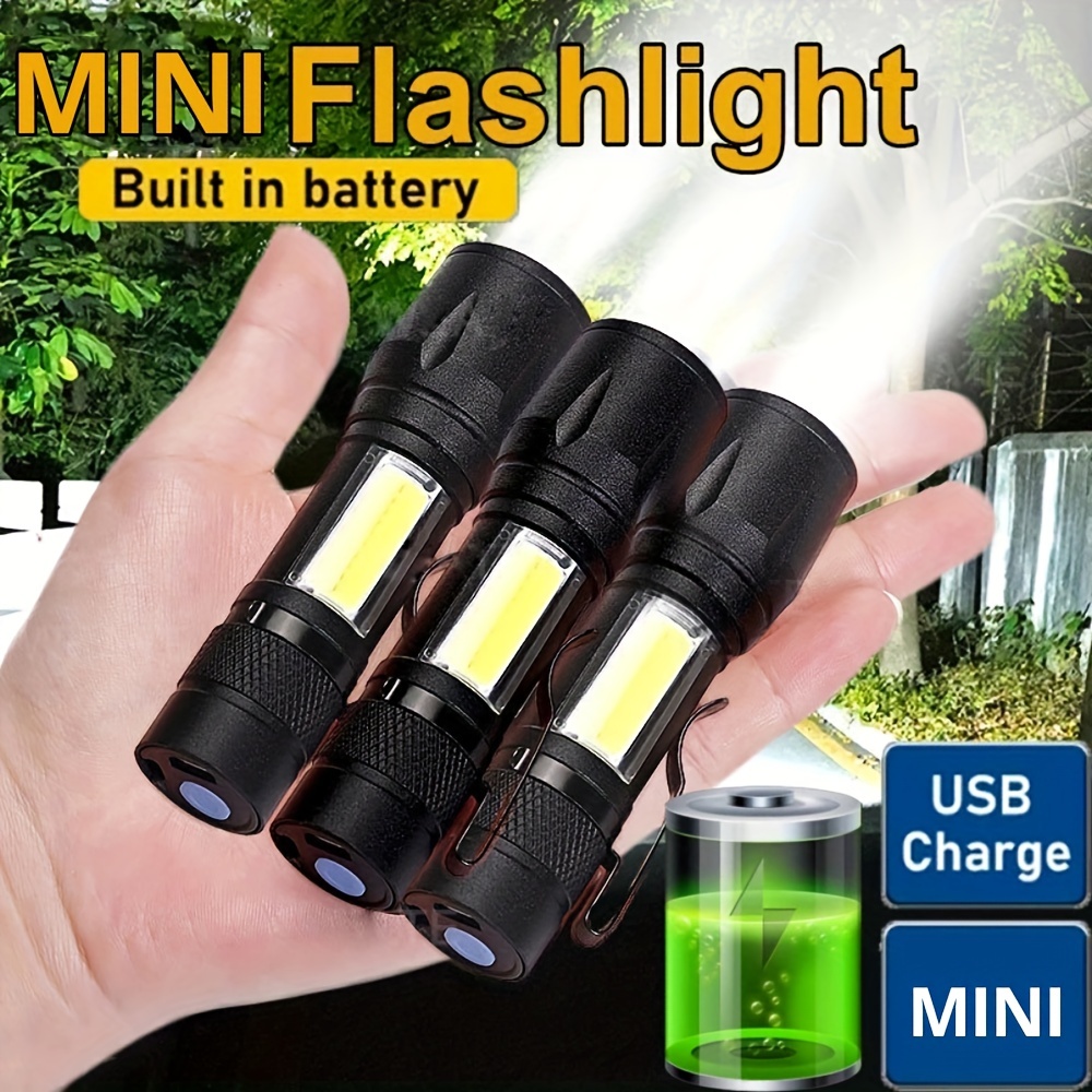 power light Mini Torche Tactique COB étanche LED USB Lampe de