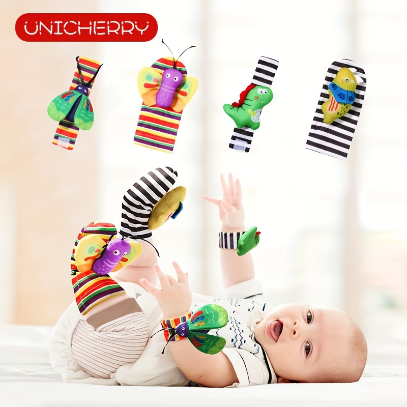  BABY K Calcetines de sonajero para bebés para niñas y niños  (juego de mascotas) – Juguetes para bebés de 6 a 12 meses – Sonajeros de  muñeca y sonajeros de pies –