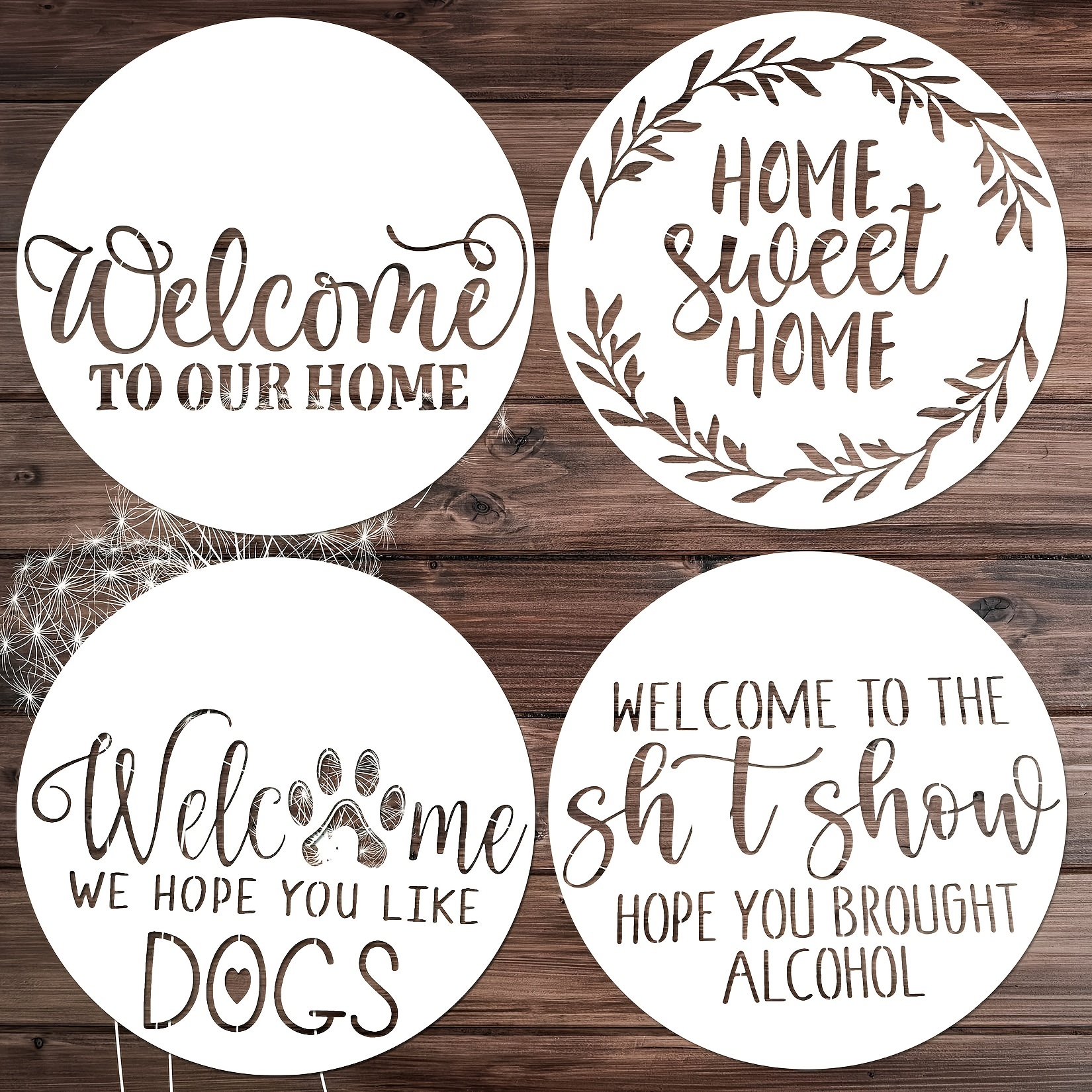  22Pcs Reusable Welcome Stencil for Painting on Wood/ Porch  Sign and Front Door ,Large Vertical Welcome Sign Stencil -Comes with  Seasonal Stencils : Arts, Crafts & Sewing