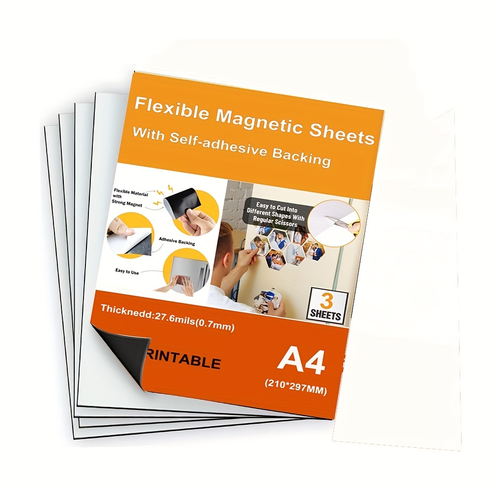Printable Magnetic Sheets - Flexible Magnet Sheets Non Adhesive - Matte  Printable Magnetic Paper - 5 PCs