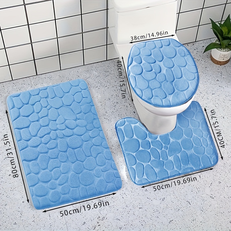Soft And Absorbent U-shaped Bathroom Rug, Non-slip Toilet Mat For