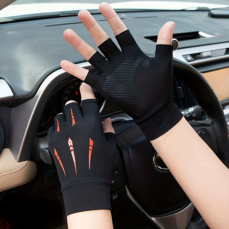 1pair Riding Sunscreen Gloves Mens Summer Thin Breathable Non Slip