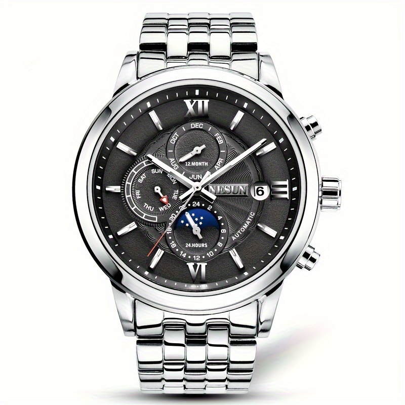 Nesun Men s Fully Automatic Multi functional Mechanical Watch Business Waterproof Mechanical Watch Valentine s Day Gift