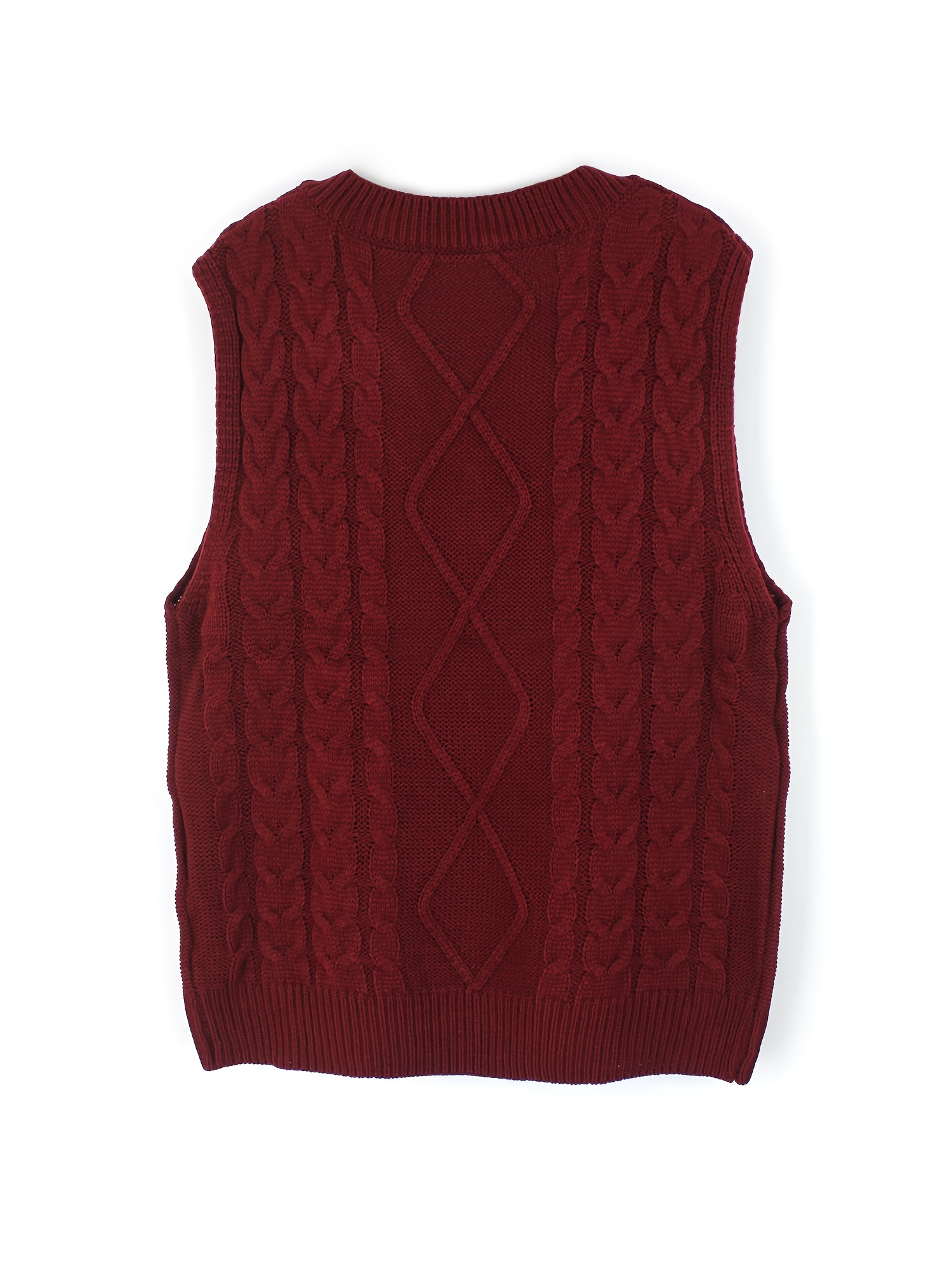 Womens Cable Knitted Vest Ladies Sleeveless Jumper Sweater High Neck Tank  Top