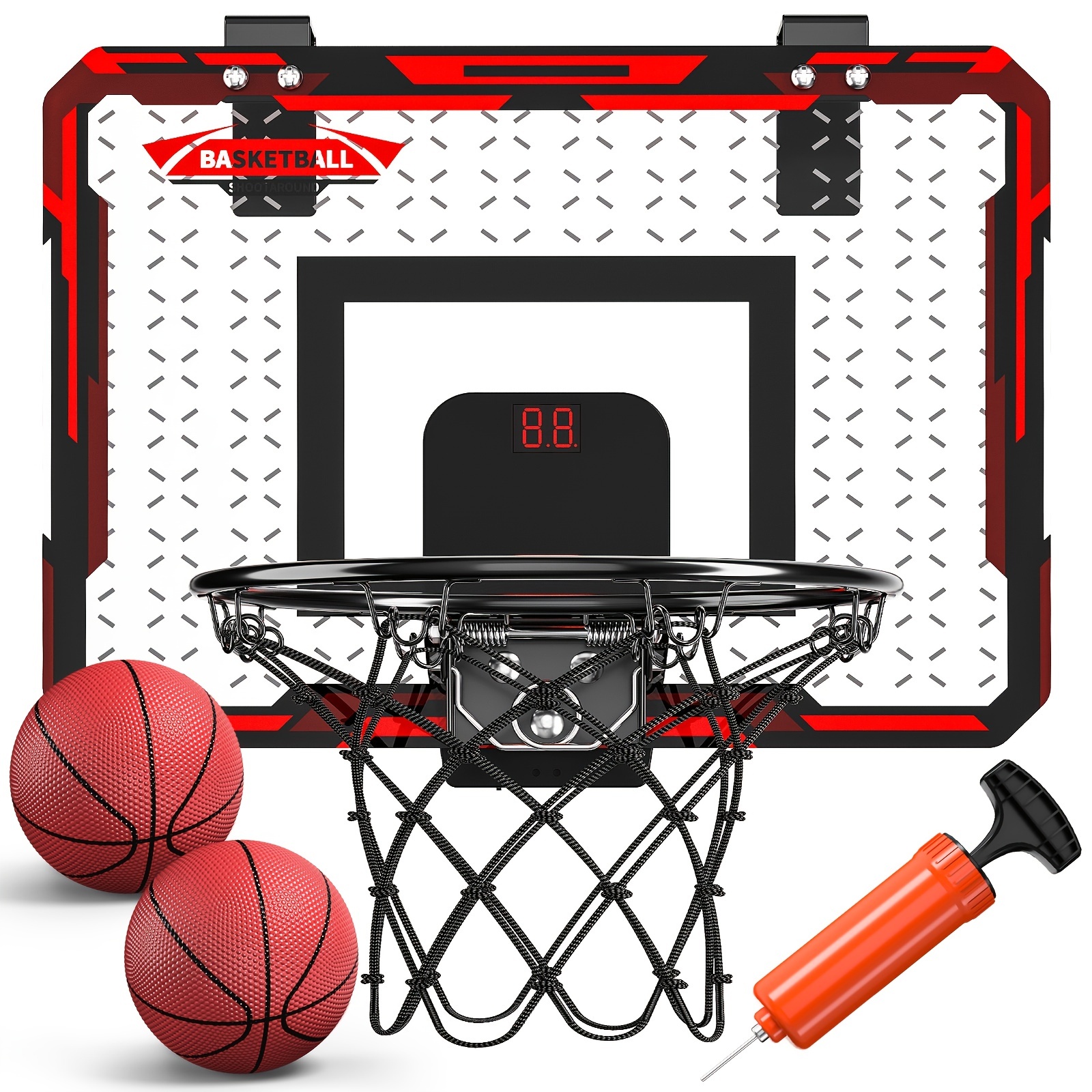 Indoor Basketball Hoop For Kids, Door Room Basketball Hoop,mini Basketball  Hoop With 2 Balls, Basketball Toys For 3 4 5 6 7 8 9 10 11 12 Christmas  Halloween Gift - Temu