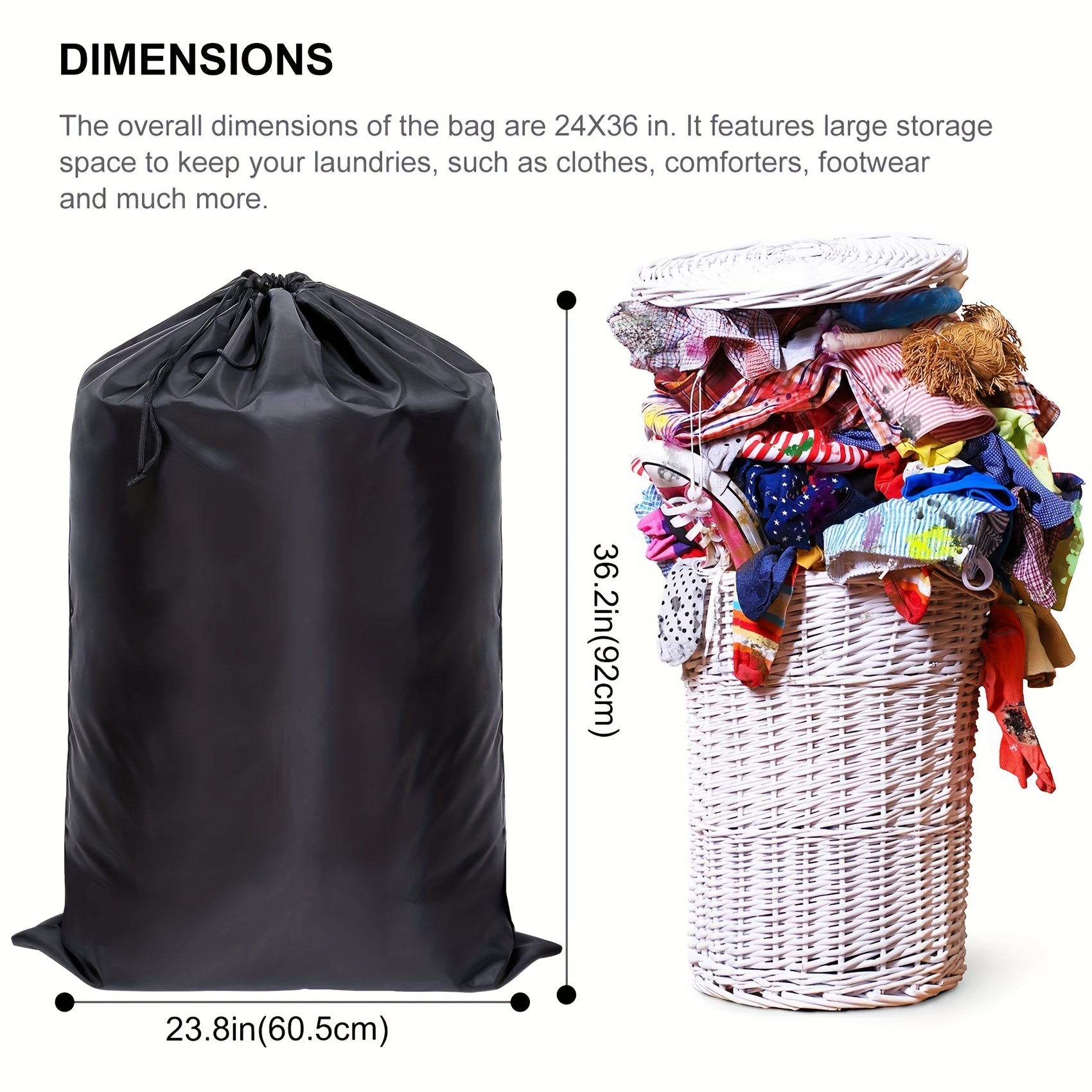 Large Capacity Drawstring Portable Laundry Bag, Dacron Dirty Clothes  Storage Bag, Laundry Backpack For College Dorm Apartment Laundromat - Temu