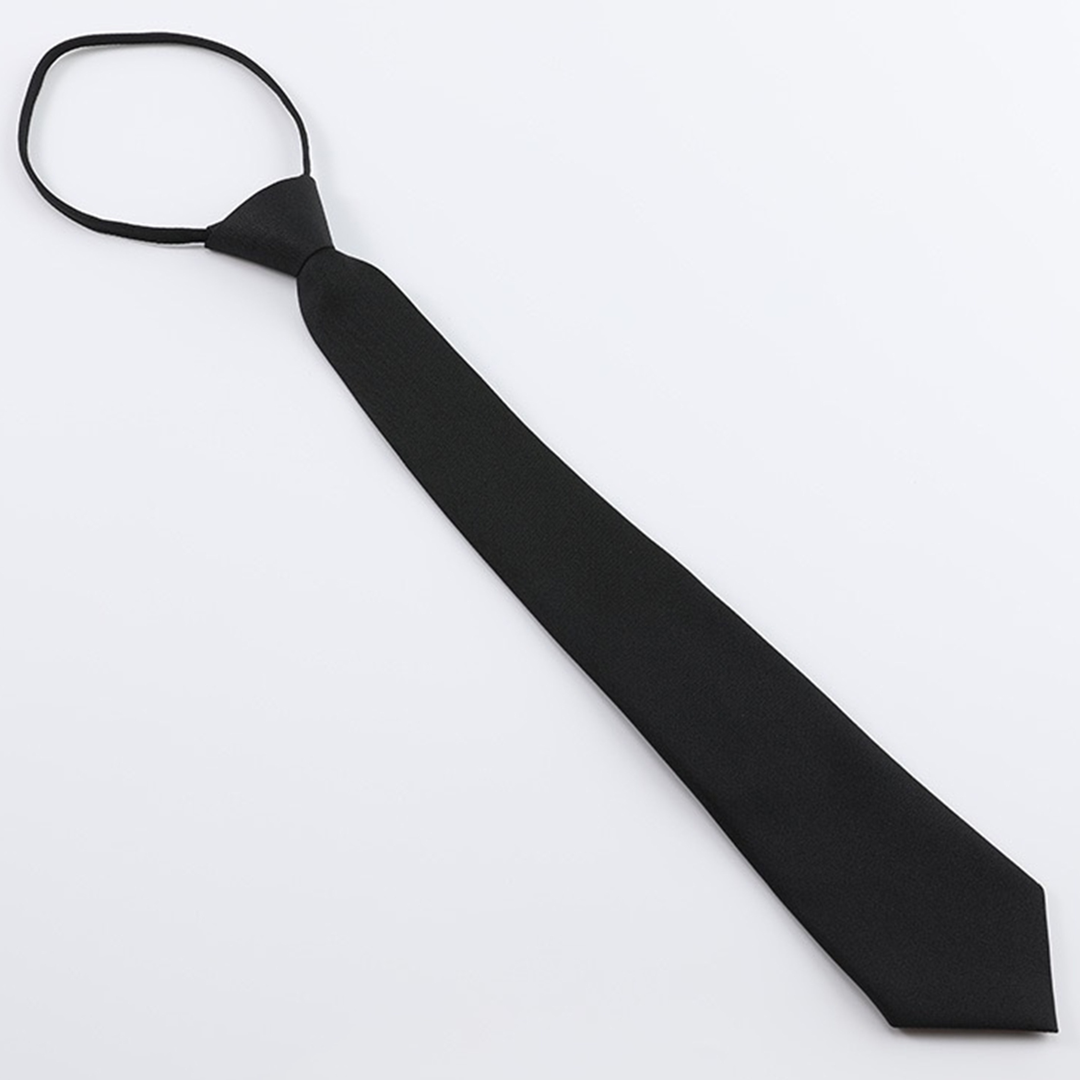 

1pc Unisex Black Knot-free Adjustable Long Narrow Tie, For Matching Suit Formal, Business Wedding Party Accessories