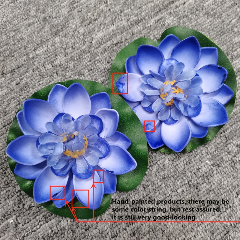 Nénuphars Artificiels Flottants - Lot De 7 Pièces (4 Fleurs + 3 Feuilles) - Décoration Étang/Piscine - Résistant UV