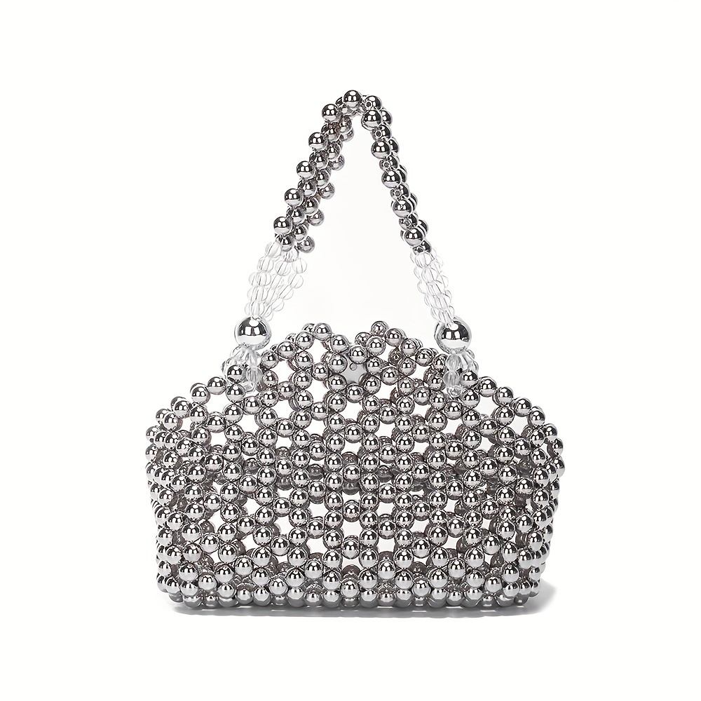 Beaded Pearl Evening Handbags, Mini Woven Prom Purse, Elegant Clutch Bag  For Wedding Party - Temu
