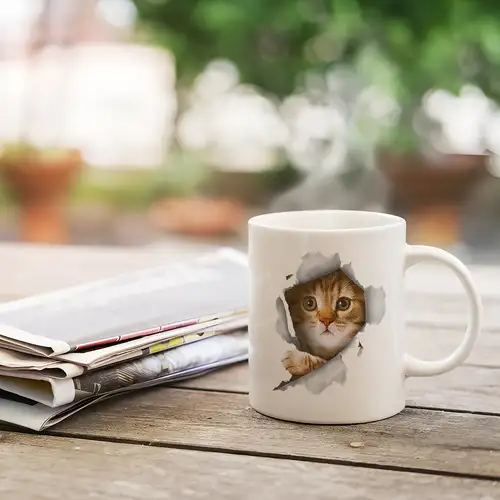 2-PCS bacio gatto coppia di caffè tazza fatta a mano divertente tè