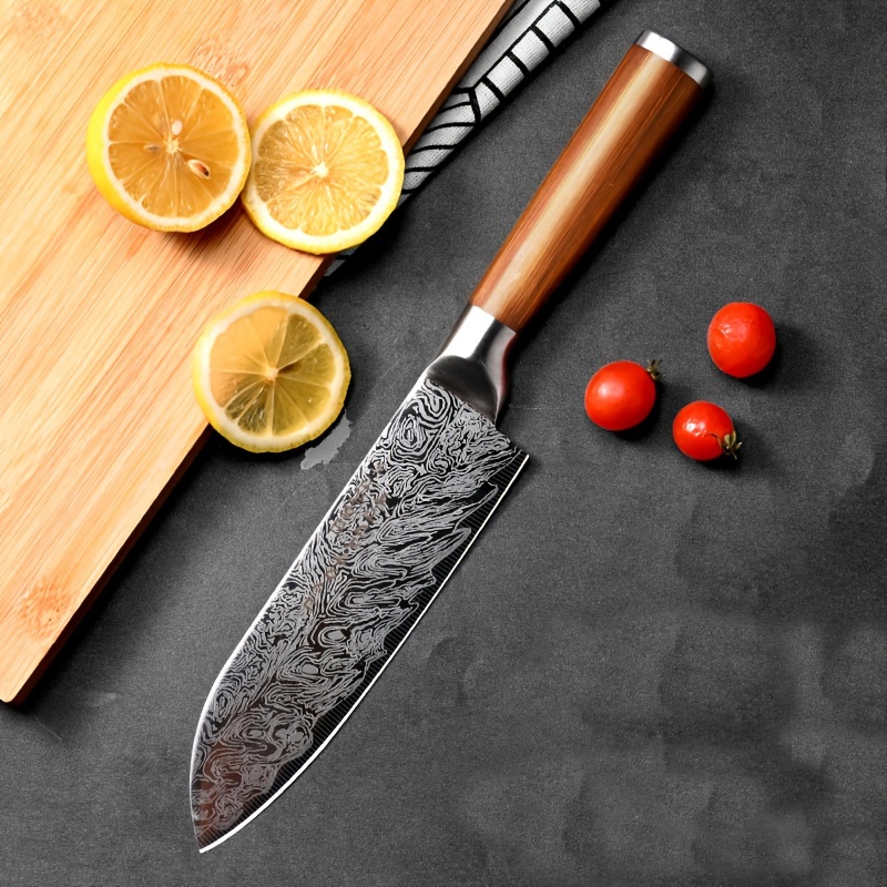 Kitchen Knife Damascus Pattern Chef Knife Small Fruit Knife - Temu