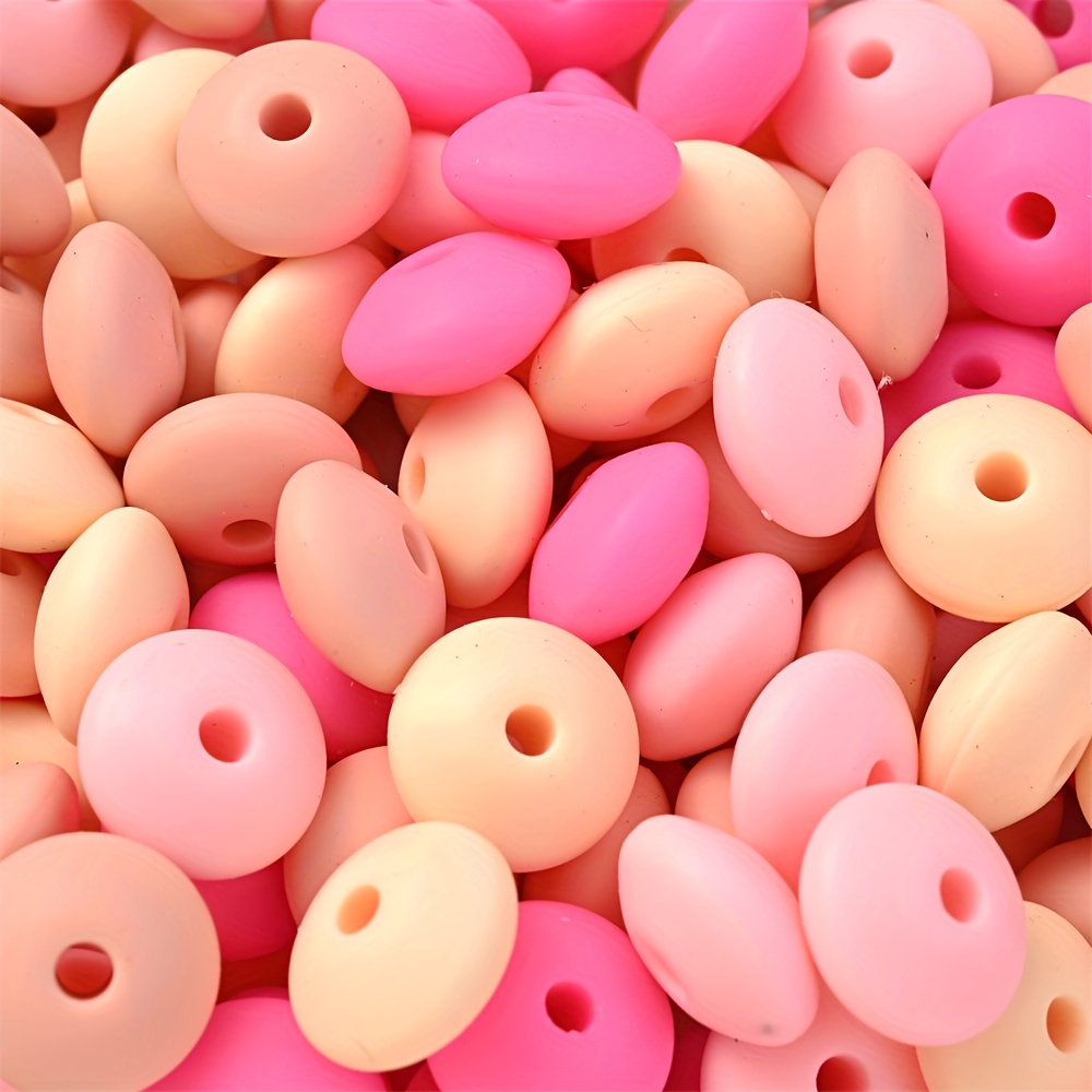 40pcs 6x12mm Colorful Flat Silicone Beads For Diy Bracelet Necklace Jewelry Making