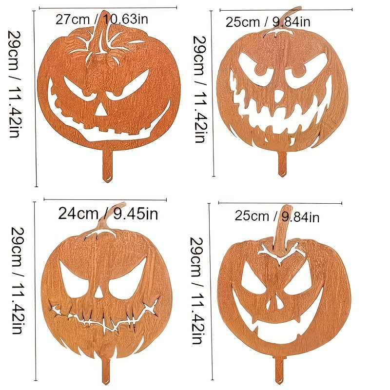 Halloween Yard Sign Silhouette Pumpkin Lawn Stake Silhouette Jack O Lantern  Pumpkin Decoration Halloween Party Supplies For Backyard Garden Pati