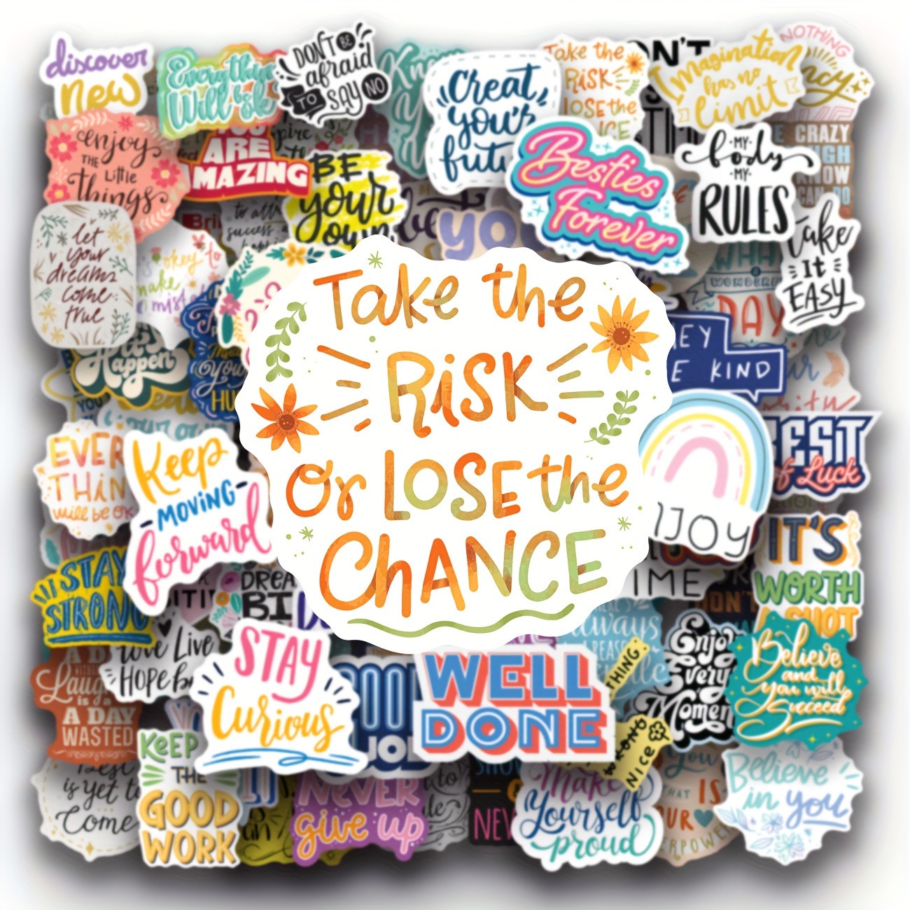 100 PCS Inspirational Quote Stickers,Motivational Stickers for