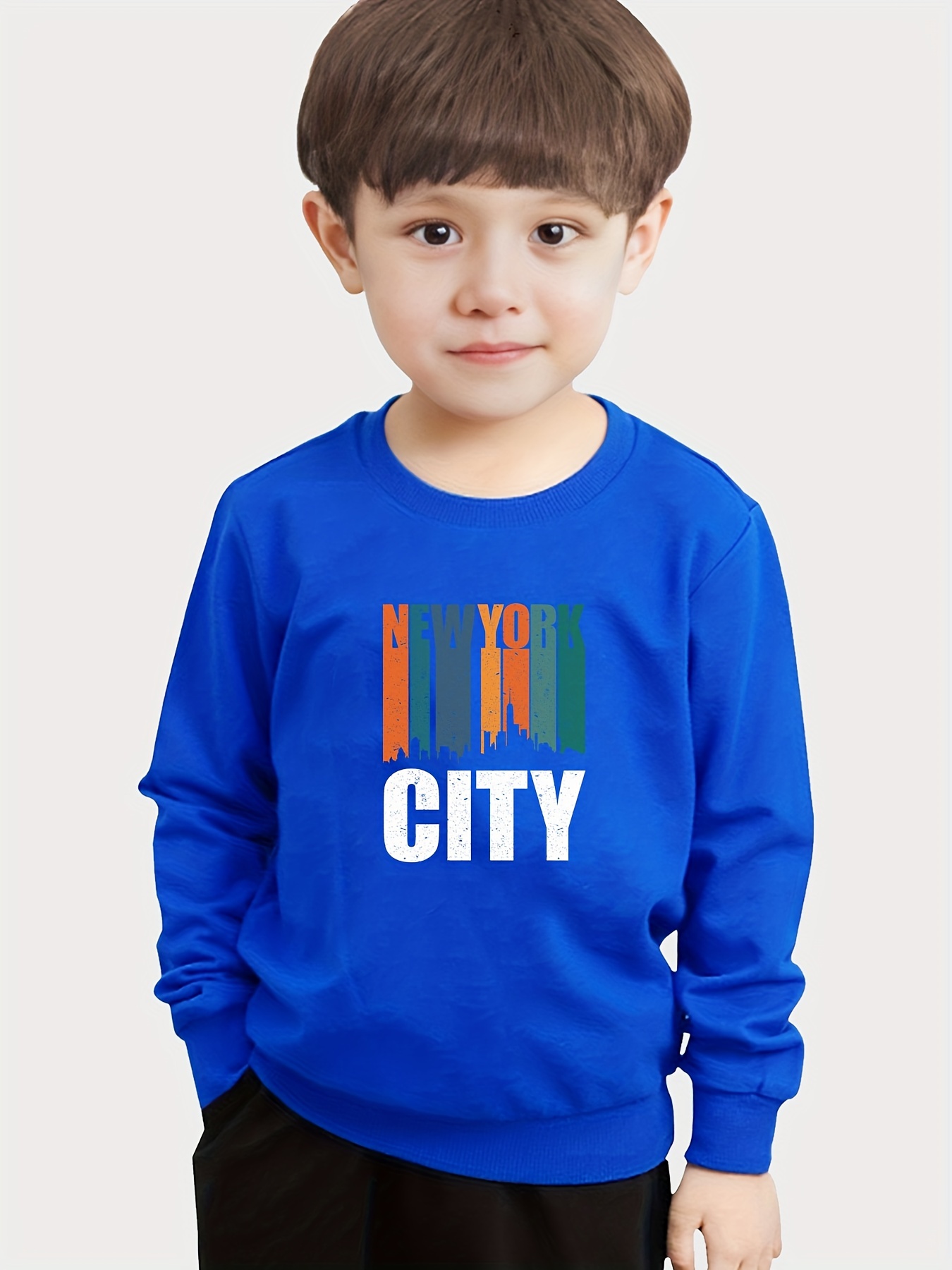 Printed Hoodie - Dark blue/New York City - Kids