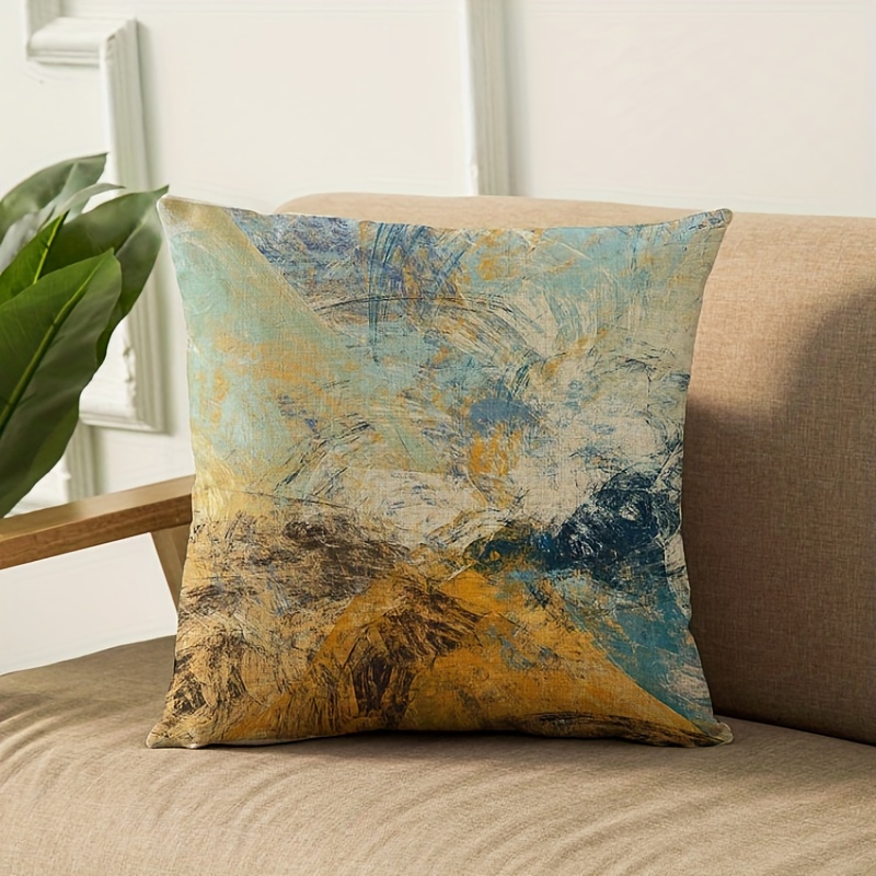 2pcsabstract Oil Painting Throw Pillow Covers For Home Decor