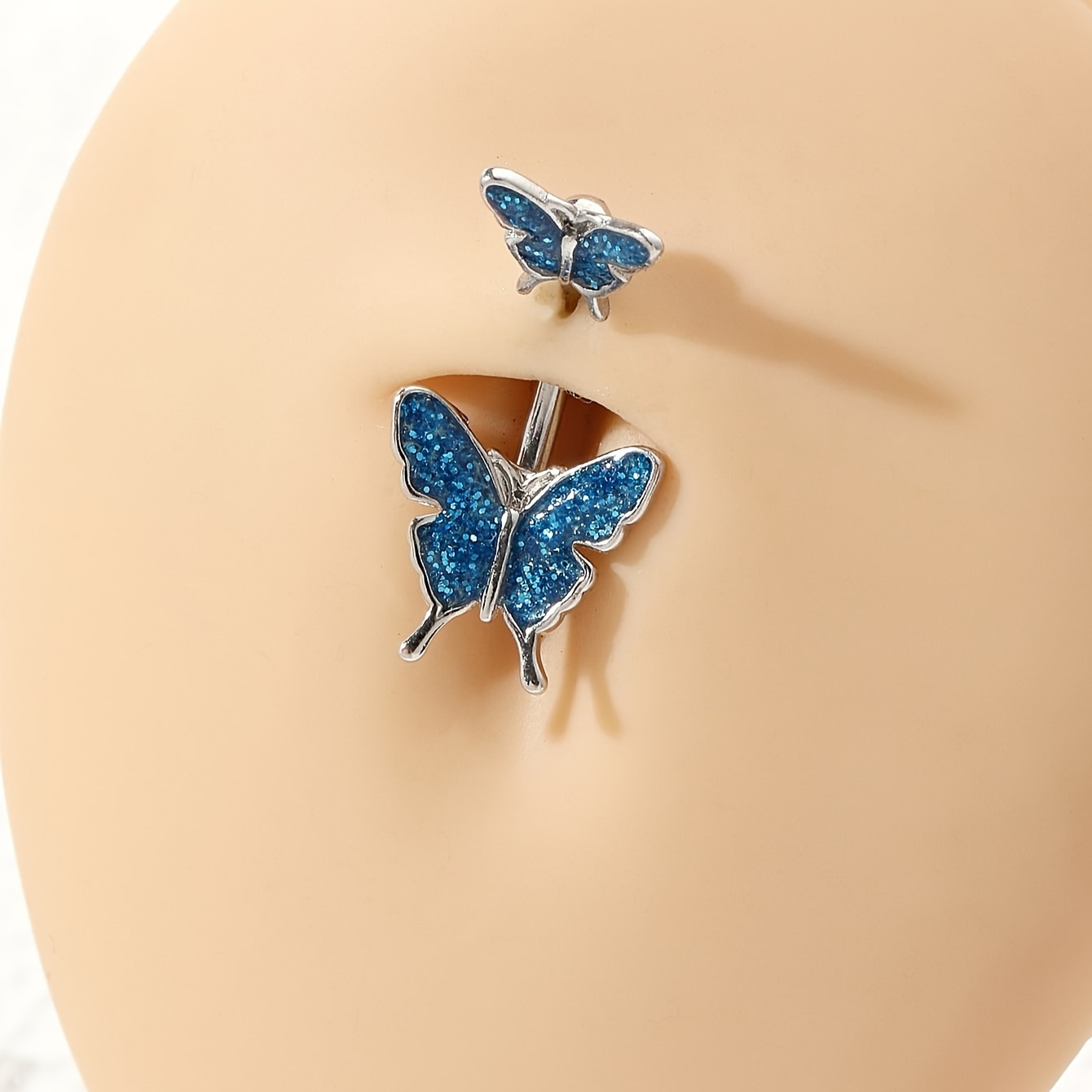 Blue butterfly deals belly ring