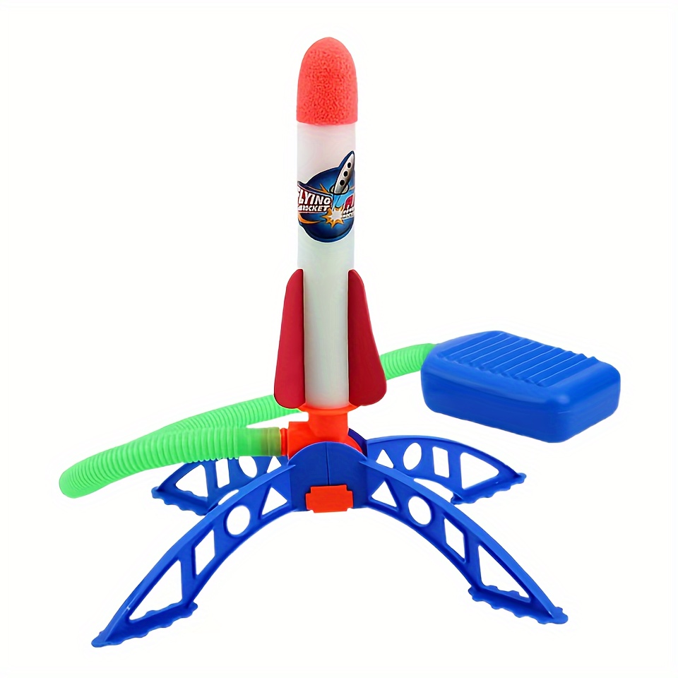 Fusée Jouet, Fusee Jeux Enfants extérieur, Lanceur de Fusée à Pédale, fusée  Spatiale Jouet avec 6 roquettes de Rechange Colorées