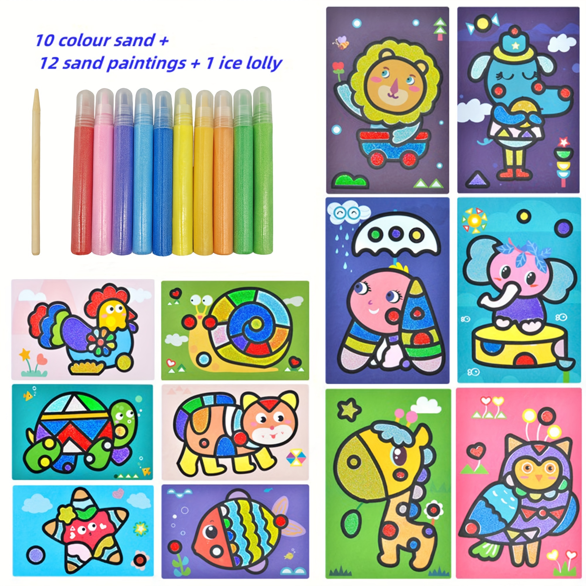 Colorful Sand Painting Drawing Diy Color Art Paper Kids - Temu