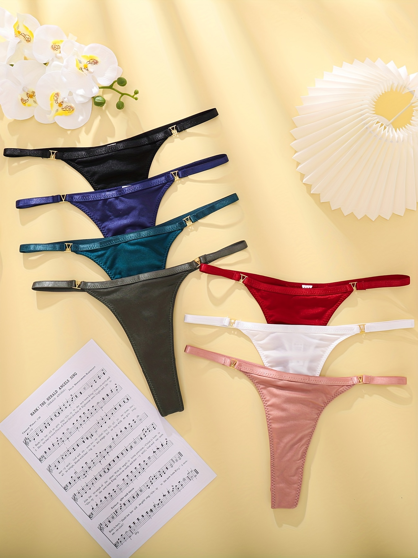 Women's Fashion Comfortable Candy Color Thong Panties Ribbed - Temu Canada
