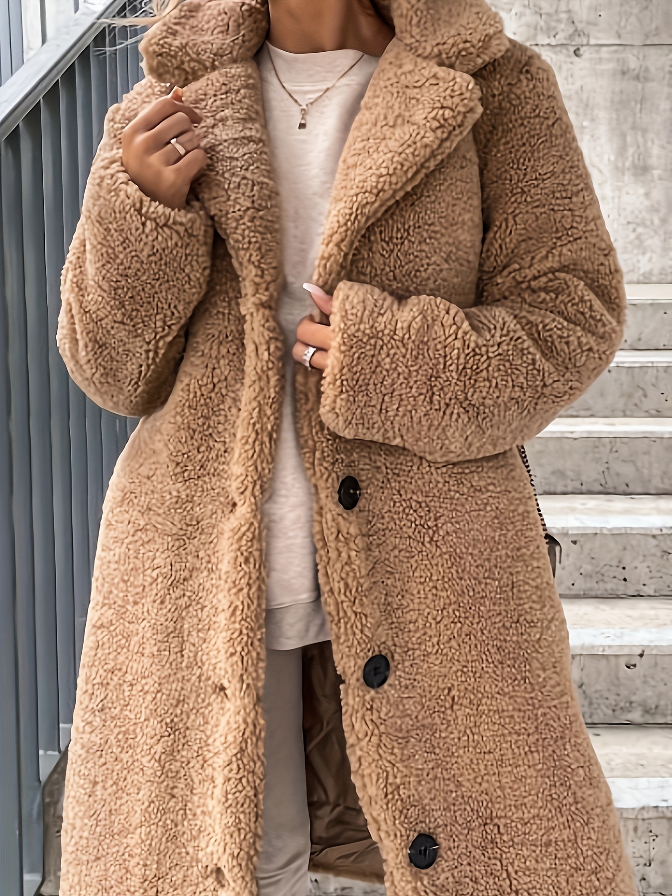 Long Teddy Coat For Women - Temu Canada