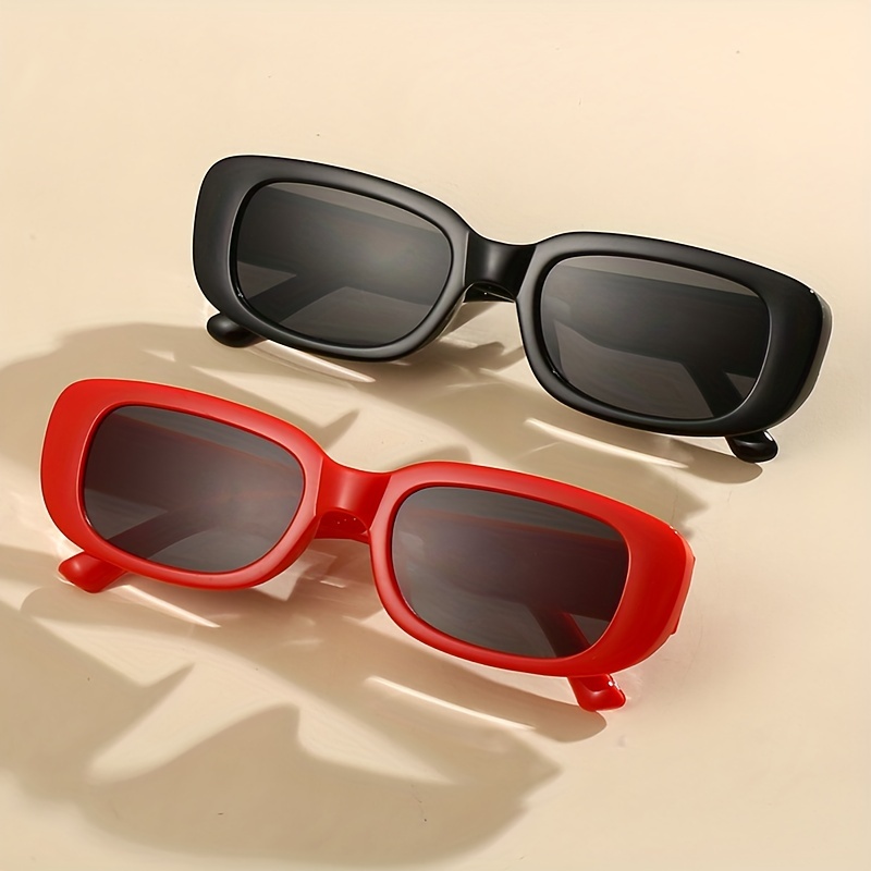 Óculos de sol retangulares y2k 2 peças para mulheres homens - Temu