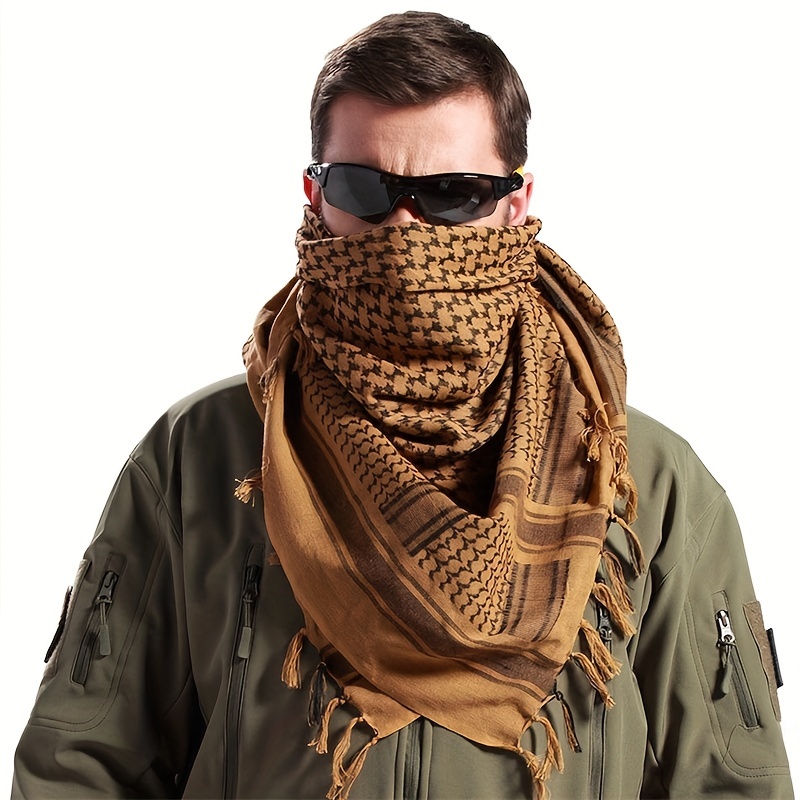 

1pc Men's Printed Soft Multifunctional Square Scarf With Beard