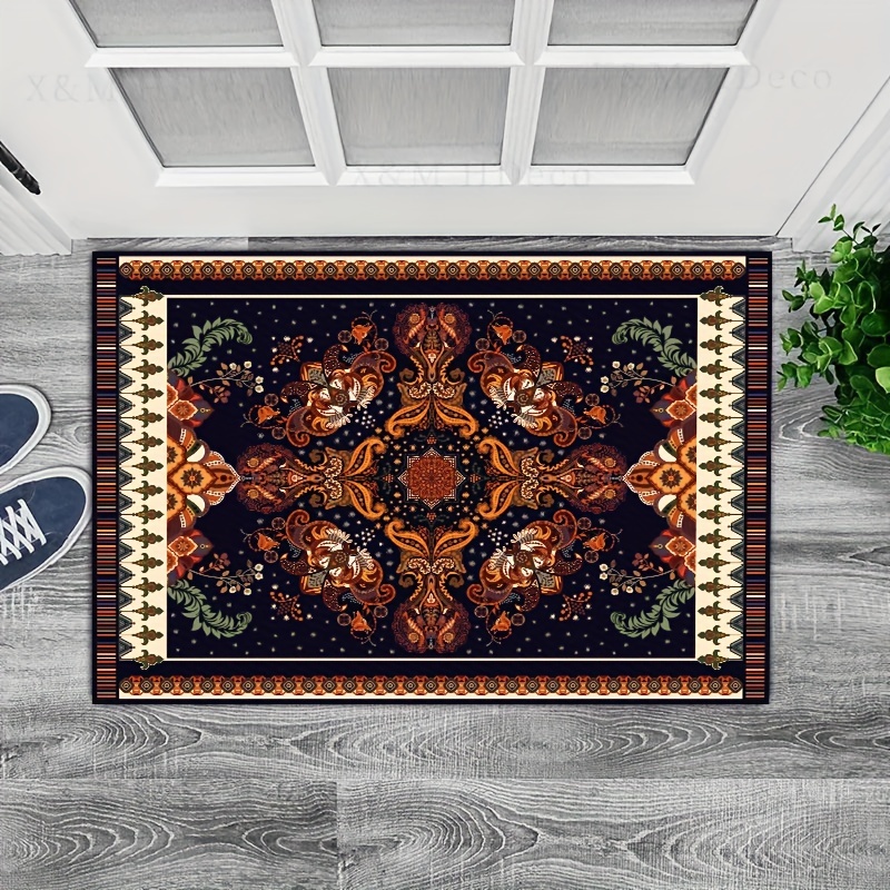 Bohemian Patterned Door Rug Dirt Resistant Home Living Room - Temu