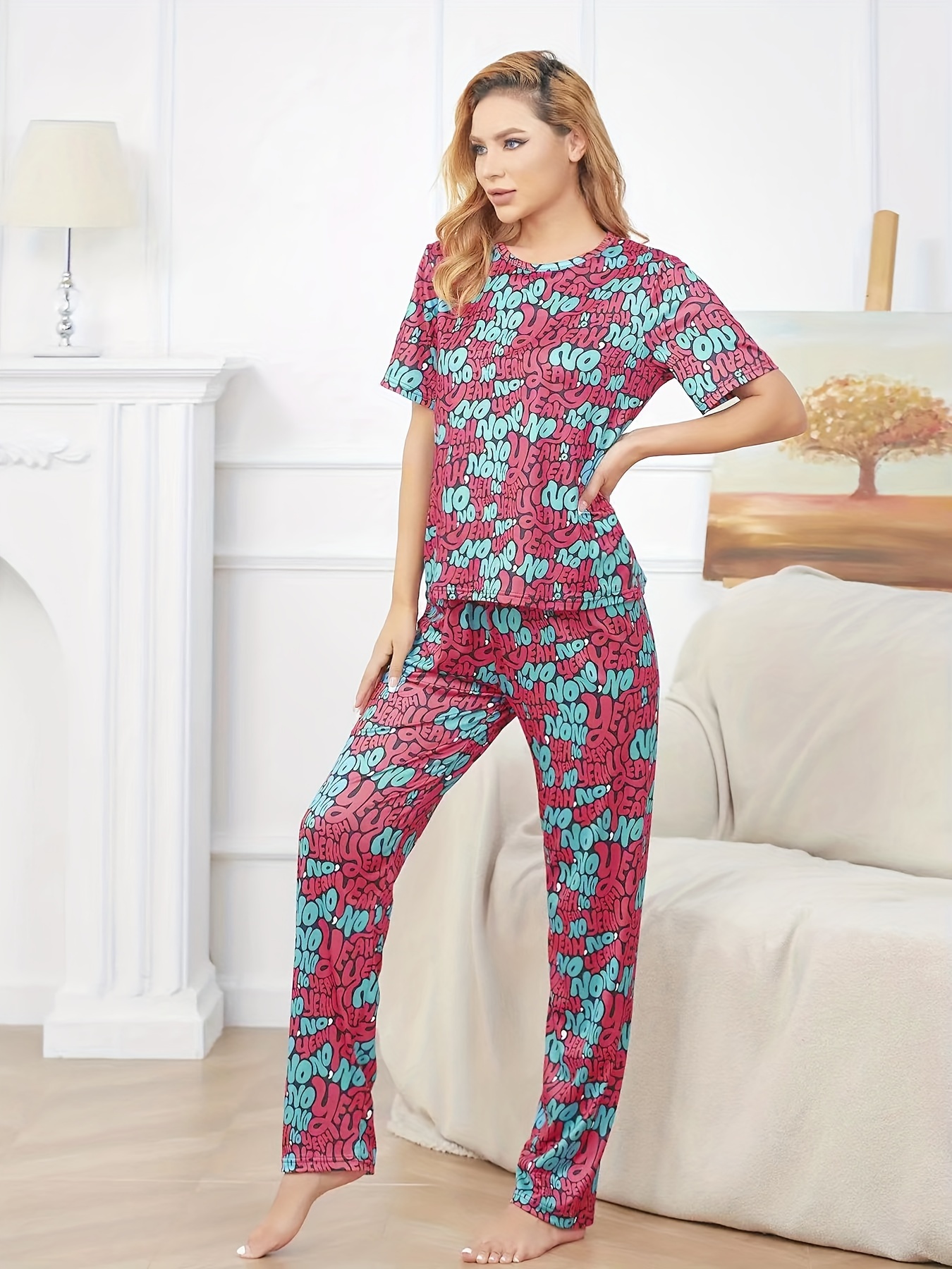 Cute Soft Pajamas Star Letter Print Sleeveless Pajama Top - Temu