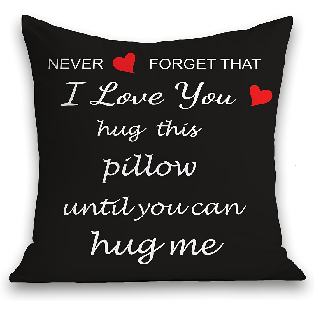 

Romantic 'i Love You' Hug-inspired Throw Pillow Cover, 18x18 Inch - Perfect Birthday Gift For Girlfriend, Soft Short Plush, Zip Closure, Hand Washable