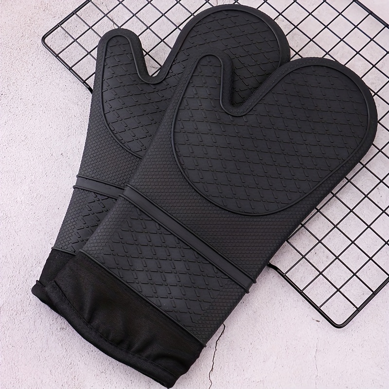 Silicone Oven Mitts, Heat Resistant Mitts, Microwave Oven Double Layer  Baking Oven Insulation Gloves, Non-slip Grip Surfaces And Hanging Loop  Gloves, Kitchen Supplies, Kitchen Gadgets, Accessories - Temu