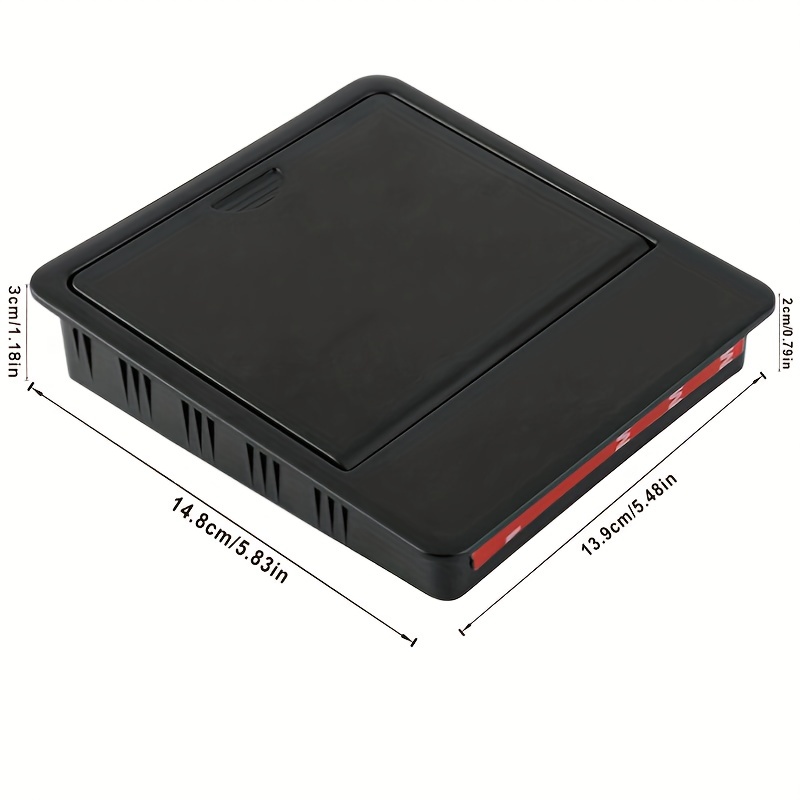 для for tesla   y центральна консоль коробка для зберігання з безпечною кнопкою, прихованим органайзером для підлокітника, американська модель, аксесуар, що   підходить для 2017-2023 років - портативне чорне пластикове оновлення   (1 шт.) 1