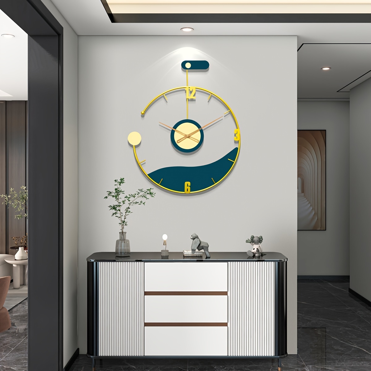 Orologio Da Parete Molto Grande Moderno In Metallo Dorato Orologio Parete  Decorativo Decorazione Di Casa Per La Casa Soggiorno Camera Da Letto  Ufficio Caffè Decorazione Della Parete Oro(Color:52*94CM) : : Casa  e