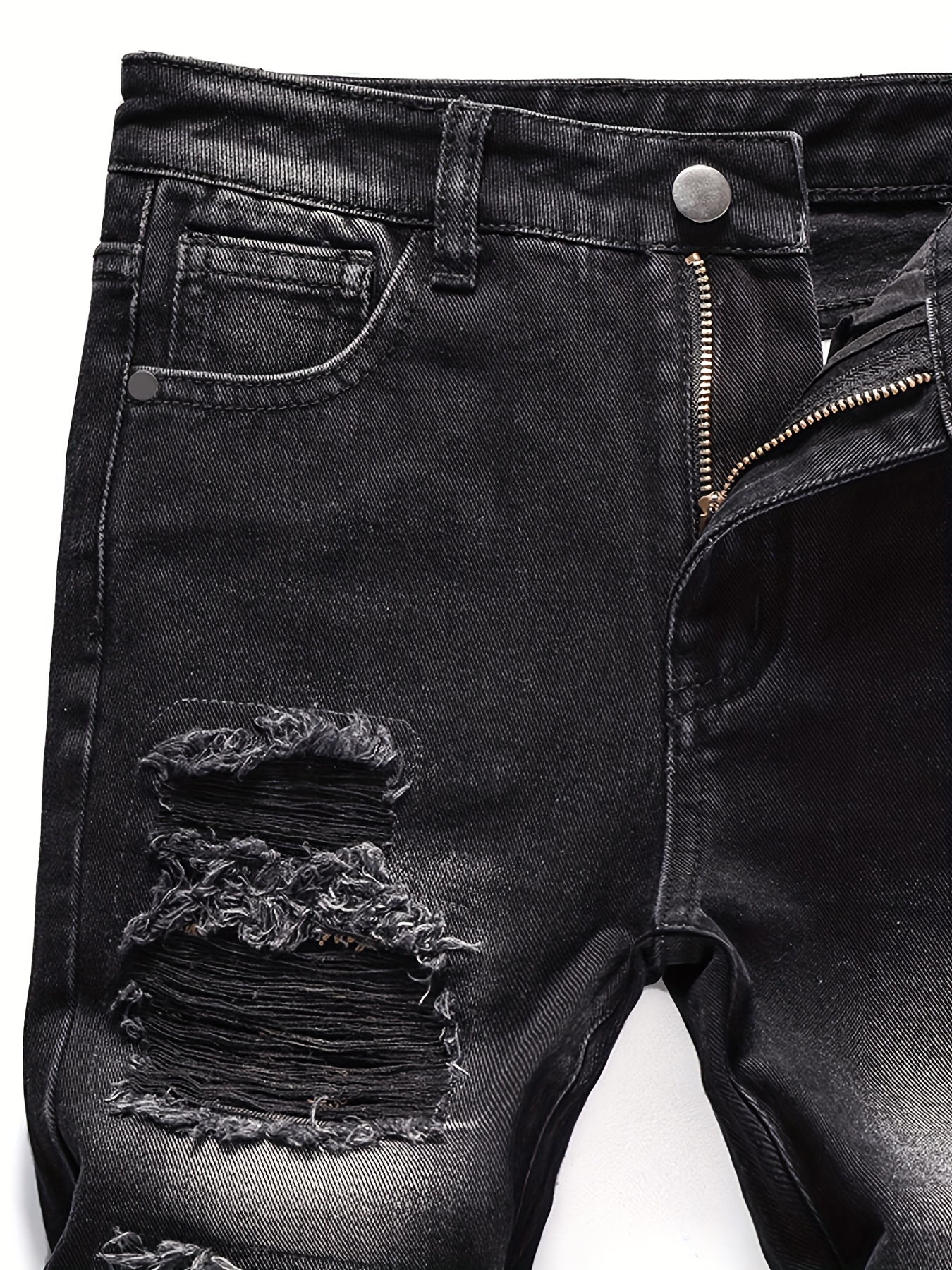 Black damage hot sale jeans for boys