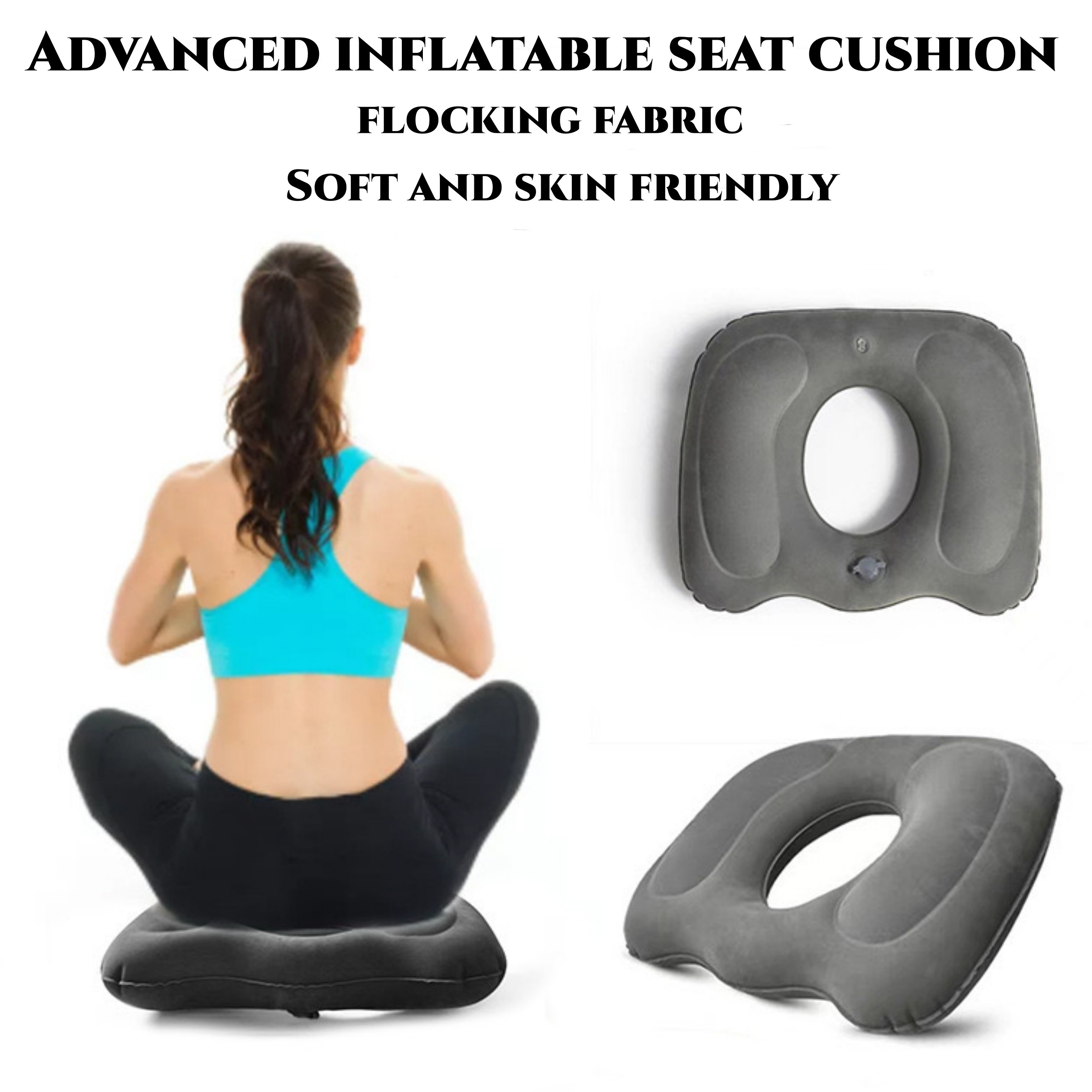Coccyx Cushion Slow Rebound Memory Cotton Round Hip Pads Seat Donut Cushion for Relief from Sitting Back Pain Sores, Size: 1pcs, Black